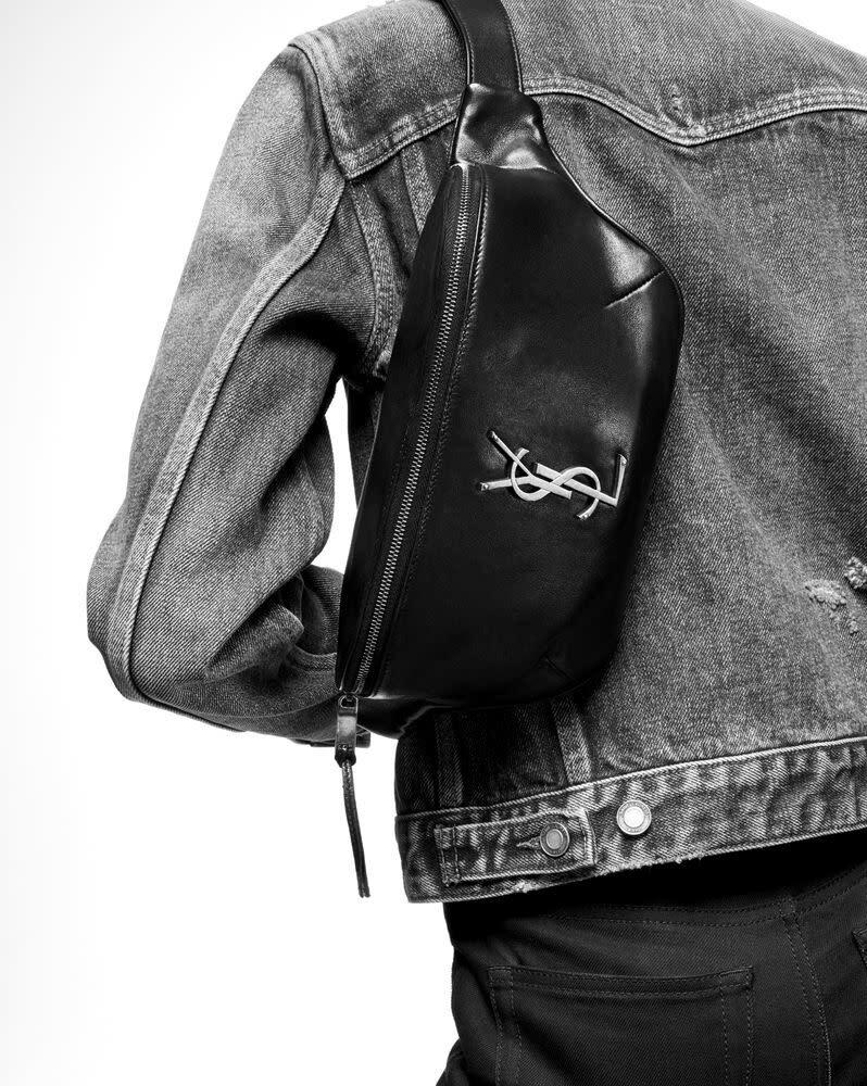 Black Saint Laurent Monogram Leather Belt Bag
