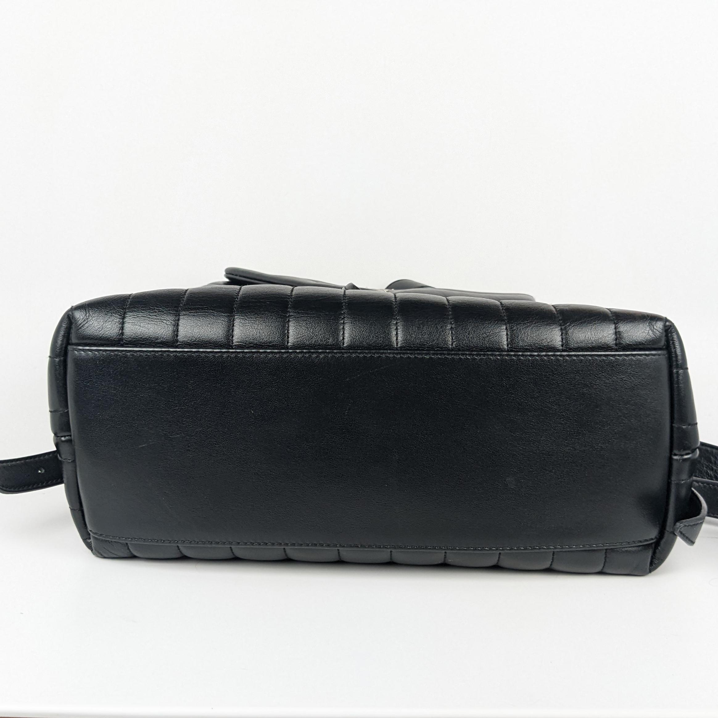 Saint Laurent Monogram Loulou Matelasse Chevron Large Black Leather Backpack In Excellent Condition For Sale In Denver, CO