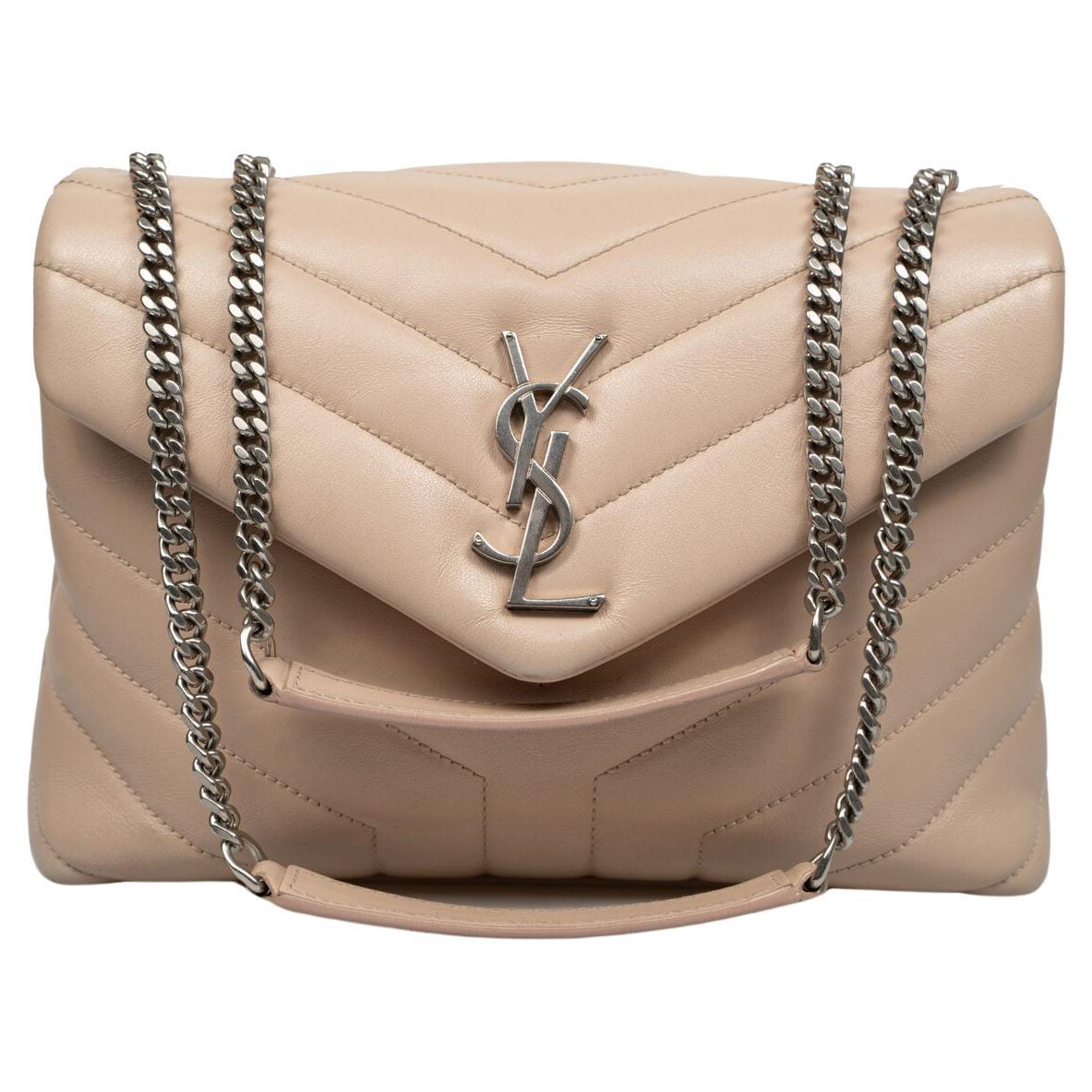 Saint Laurent Monogram Loulou Small Beige For Sale