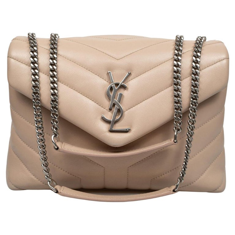 Saint Laurent Monogram Loulou Small Beige For Sale at 1stDibs