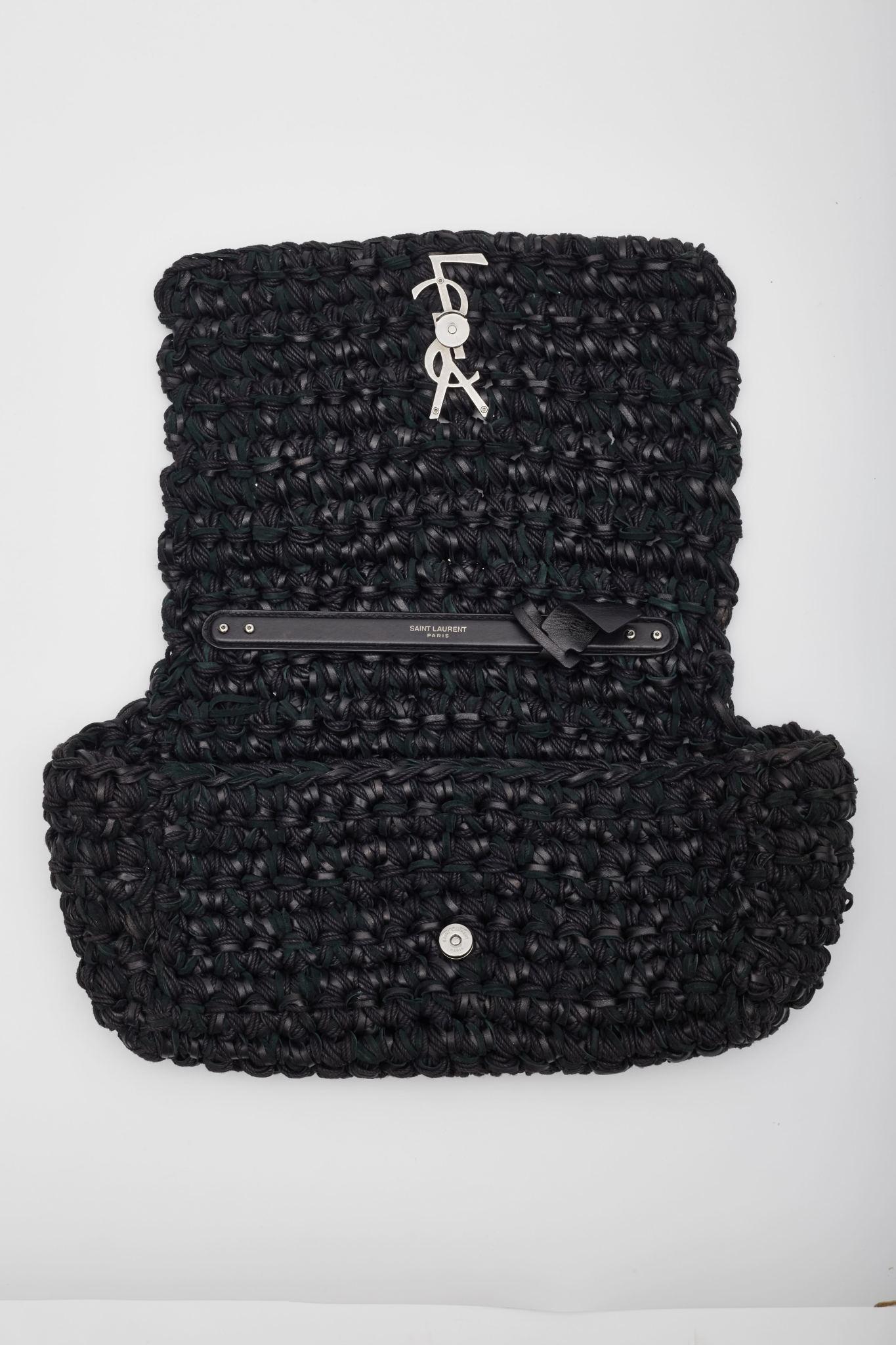 Saint Laurent Monogram Raffia Kate Shoulder Bag Medium For Sale 3