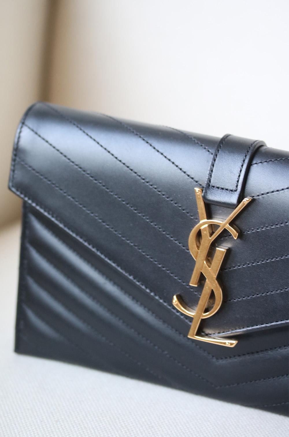 monogram quilted leather clutch saint laurent