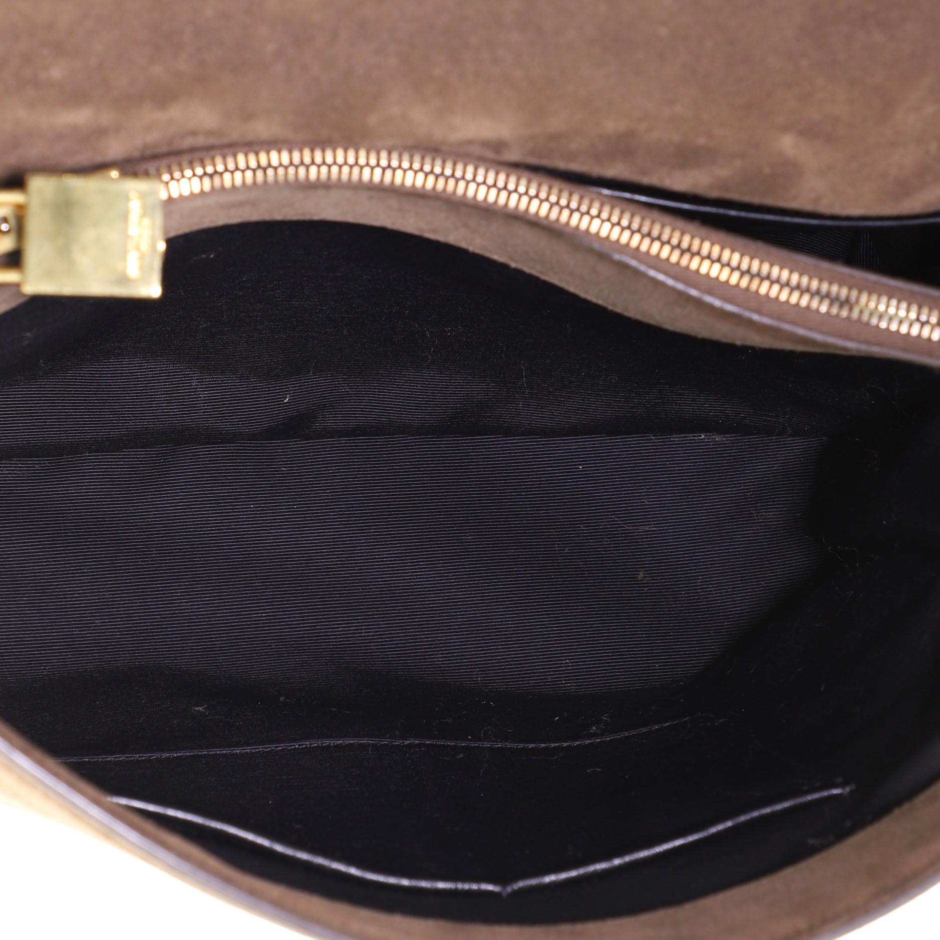 Saint Laurent Moujik Borsa a manico alto in pelle e pelle scamosciata Media 1