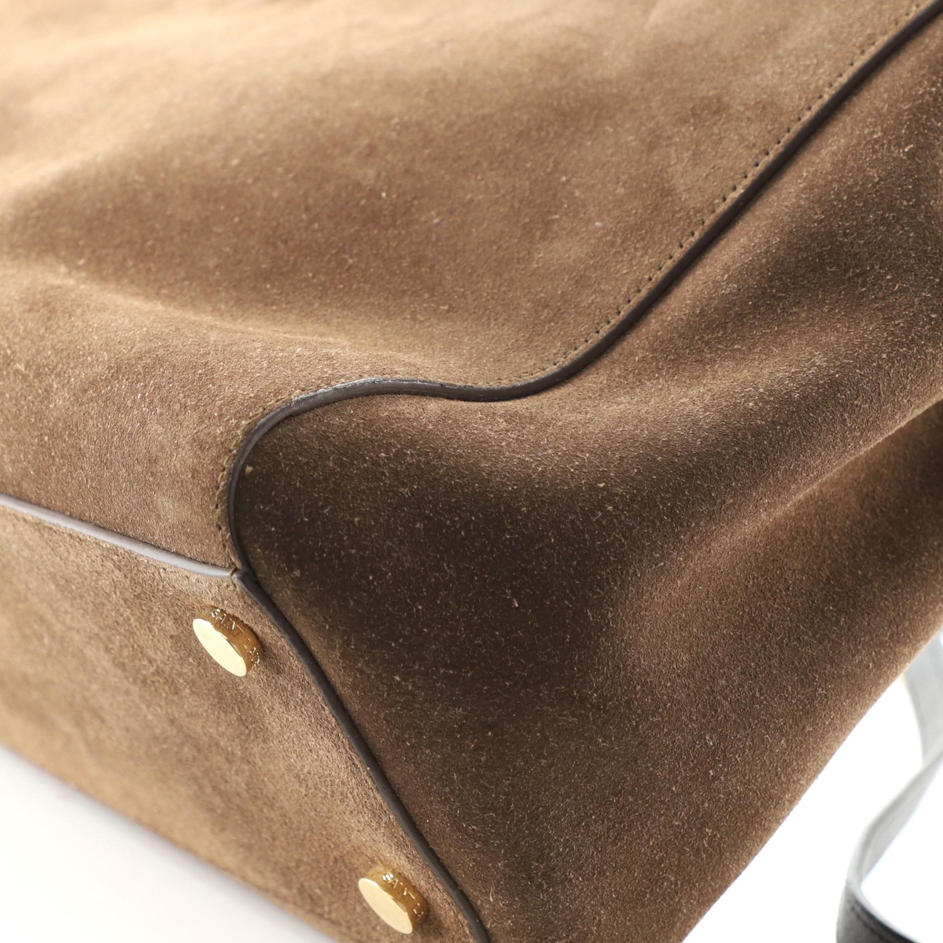 Saint Laurent Moujik Borsa a manico alto in pelle e pelle scamosciata Media 2
