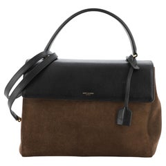 Saint Laurent Moujik Borsa a manico alto in pelle e pelle scamosciata Media