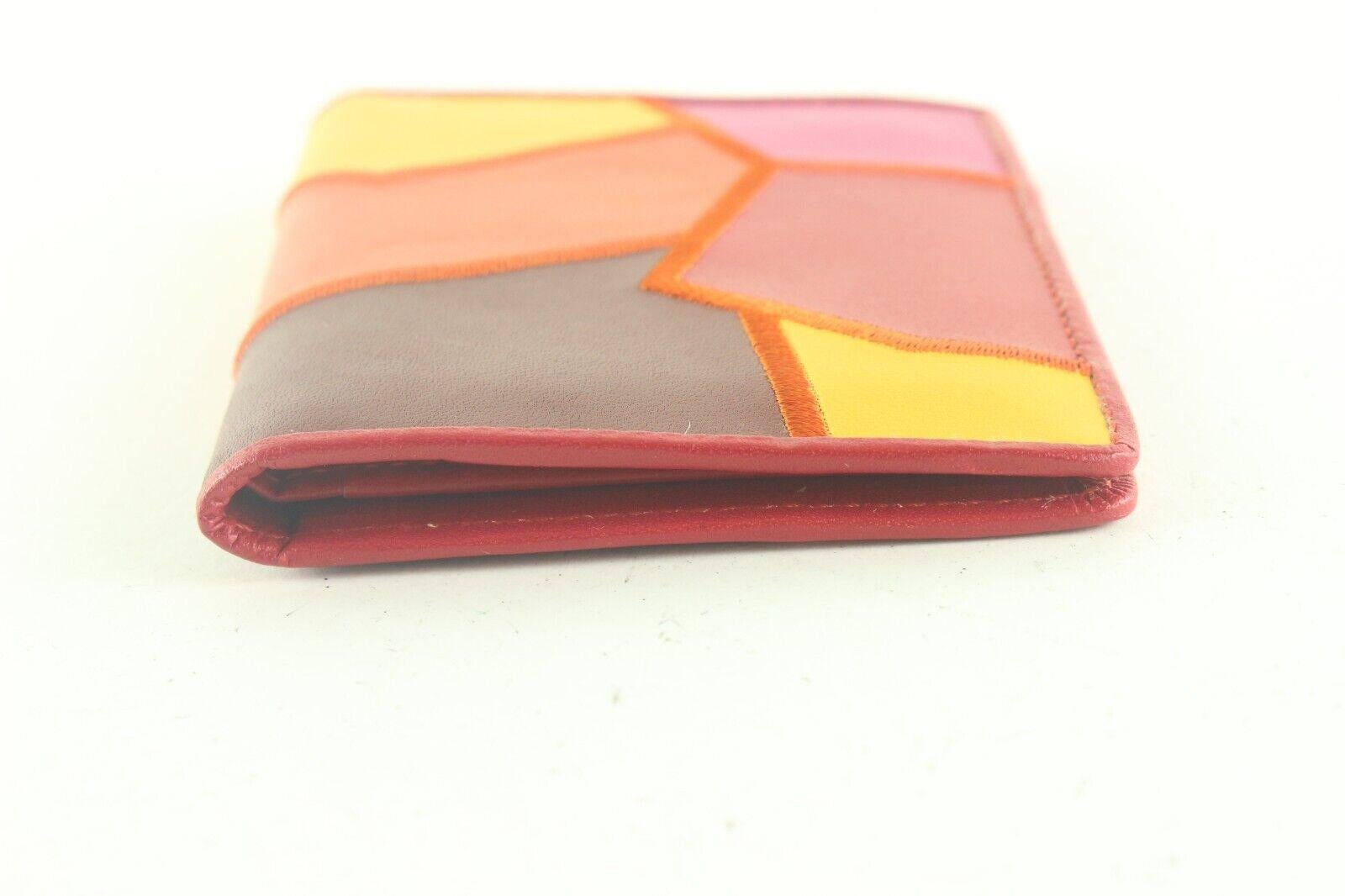 Saint Laurent Mehrfarbige Leder-Kartenhalter-Brieftasche 1YSL83K (Orange) im Angebot