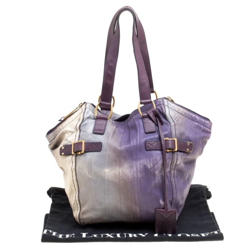 Saint Laurent Multicolor Leather Small Downtown Tote 7