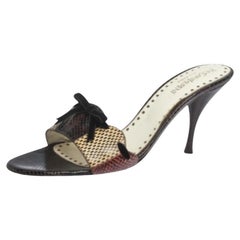 Saint Laurent - Sandales avec nœud en peau de serpent multicolore - Taille 40,5