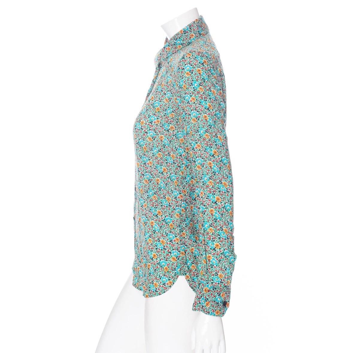 Saint Laurent - Chemise à manches longues boutonnée en viscose imprimée florale multicolore  Excellent état - En vente à Los Angeles, CA
