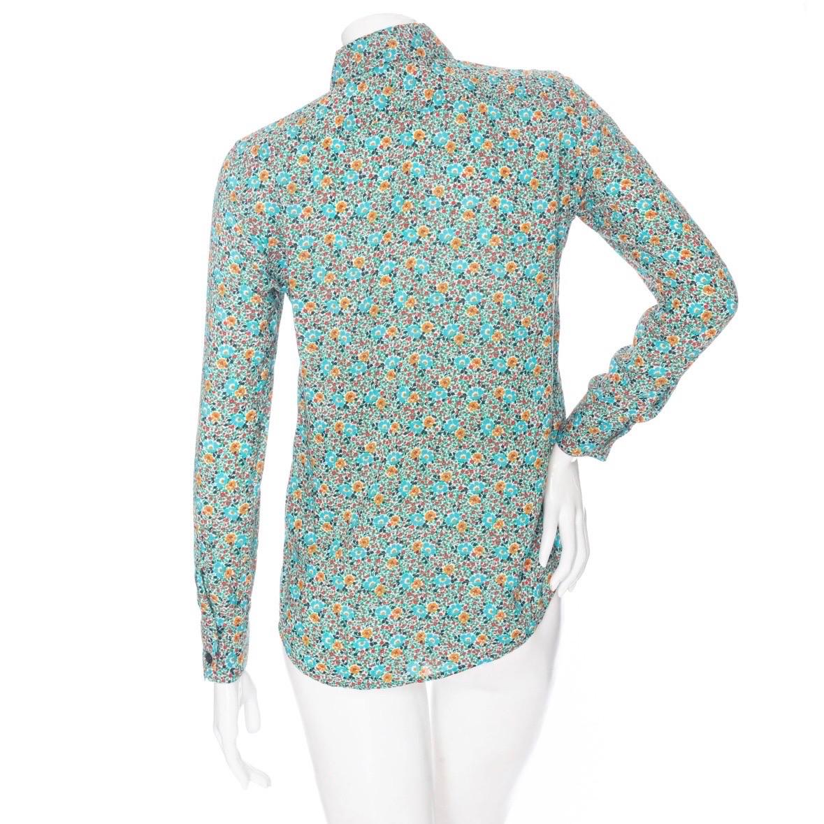 Women's Saint Laurent Multicolored Viscose Floral-Print Long Sleeve Button Down Shirt  For Sale
