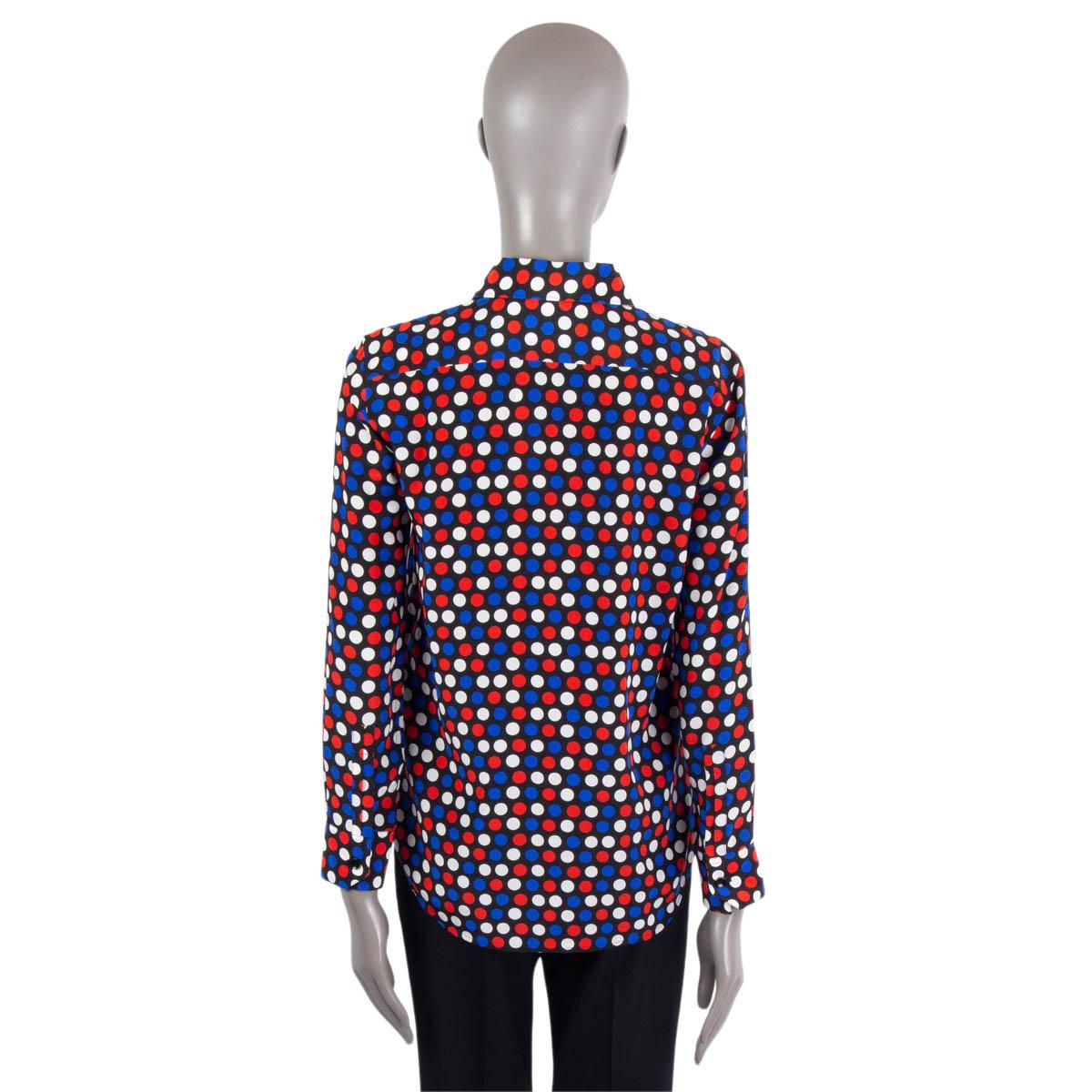 Donna SAINT LAURENT camicia button-up in seta multicolore 2016 POLKA DOT CREPE 40 M in vendita
