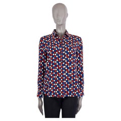 SAINT LAURENT multicoloured silk 2016 POLKA DOT CREPE Button-Up Shirt 40 M