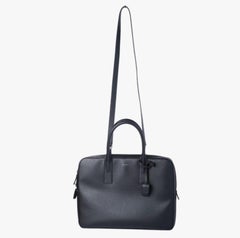 Saint Laurent Museum Black Grained Calfskin Leather Briefcase - ' 20s