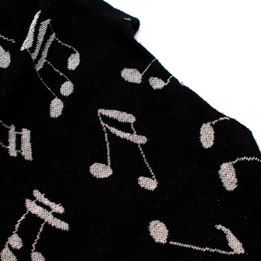 Women's or Men's Saint Laurent Music Note Black Mohair Blend Cardigan M For Sale