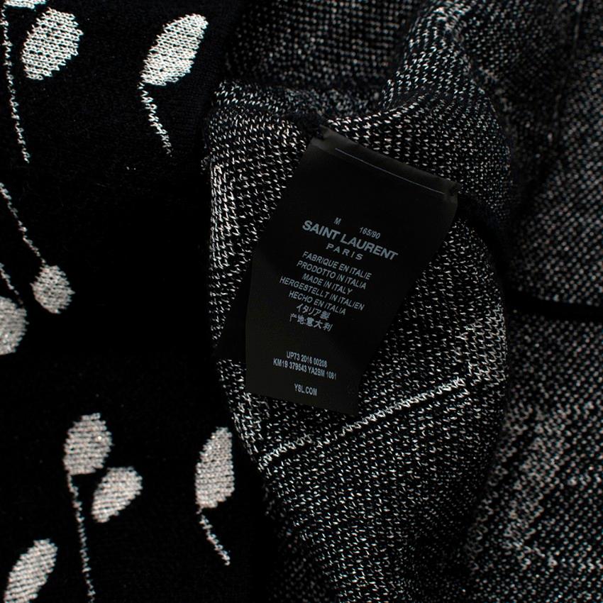 Saint Laurent Music Note Black Mohair Blend Cardigan M For Sale 2