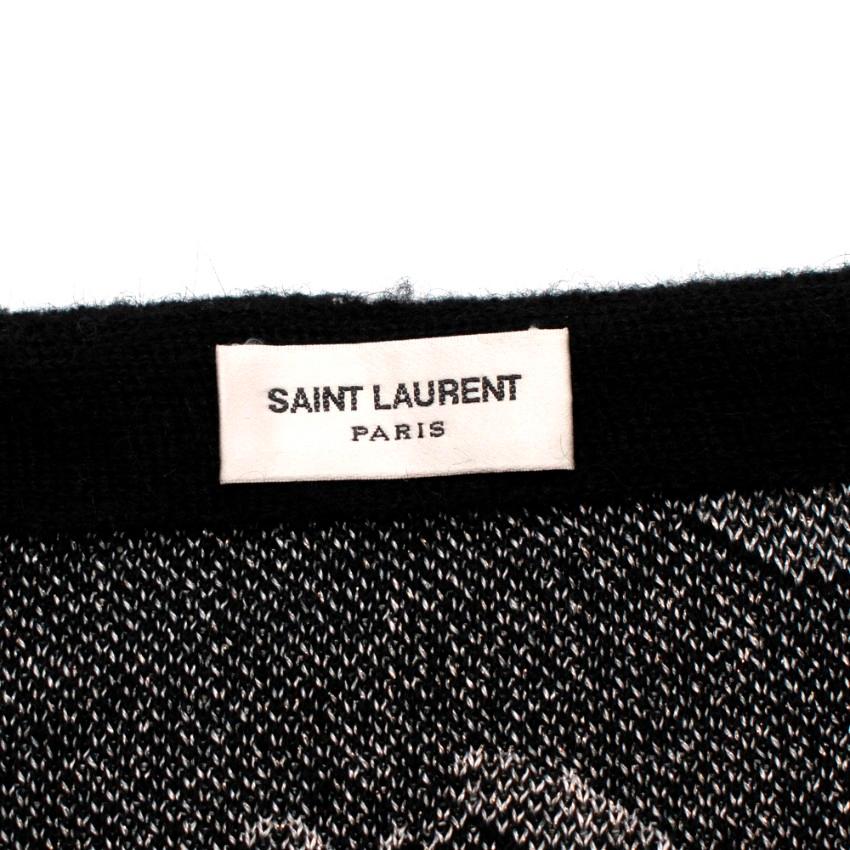 Saint Laurent Music Note Black Mohair Blend Cardigan M For Sale 4