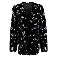 Saint Laurent Music Note Black Mohair Blend Cardigan M