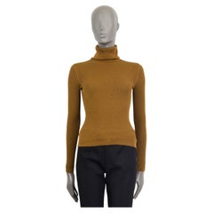SAINT LAURENT mustard cashmere blend 2021 RIBBED TURTLENECK Sweater S