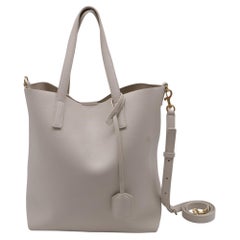 Saint Laurent N/S Shopping Tote in Beige Leather