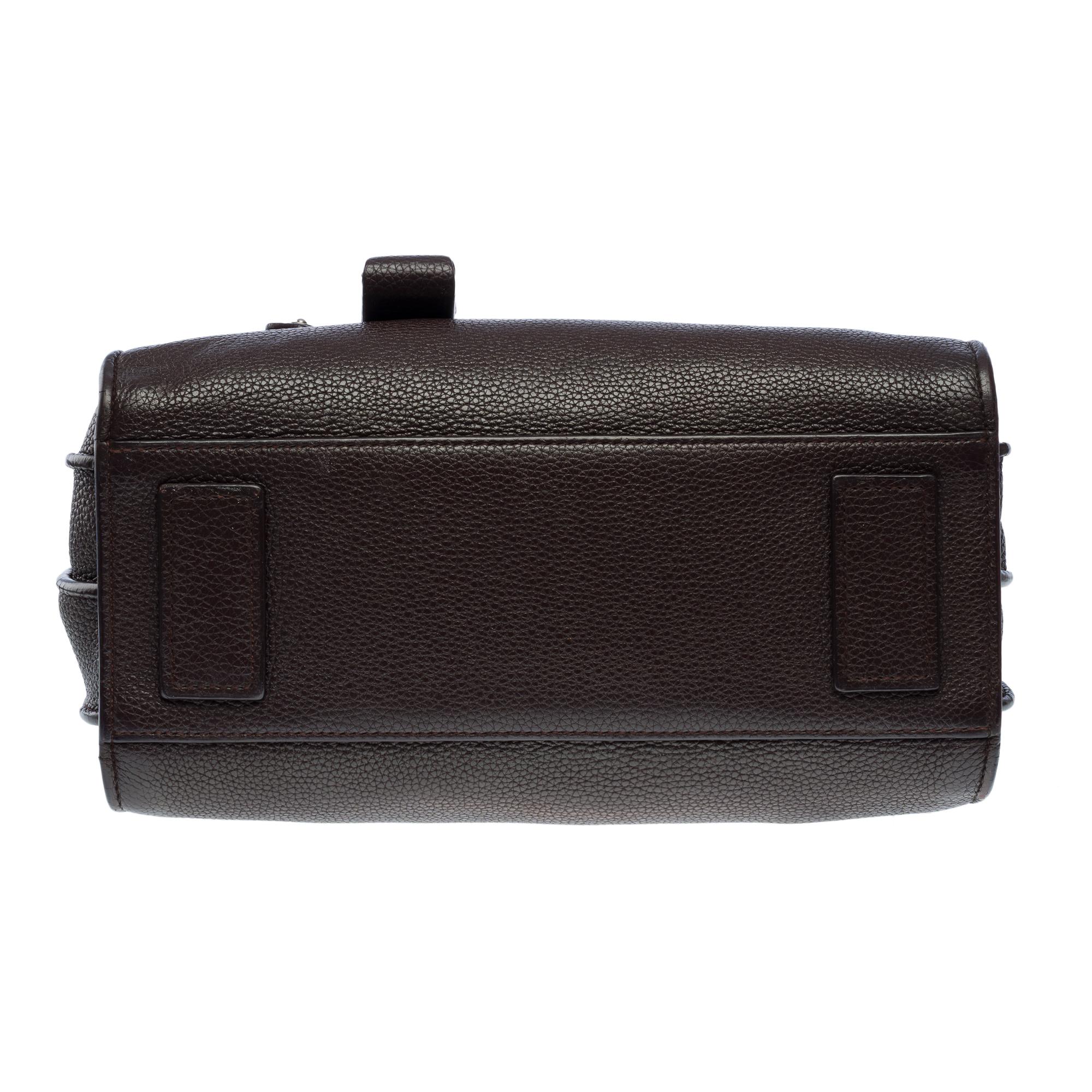 Saint Laurent Nano Sac de Jour handbag strap in burgundy grained leather, SHW For Sale 6