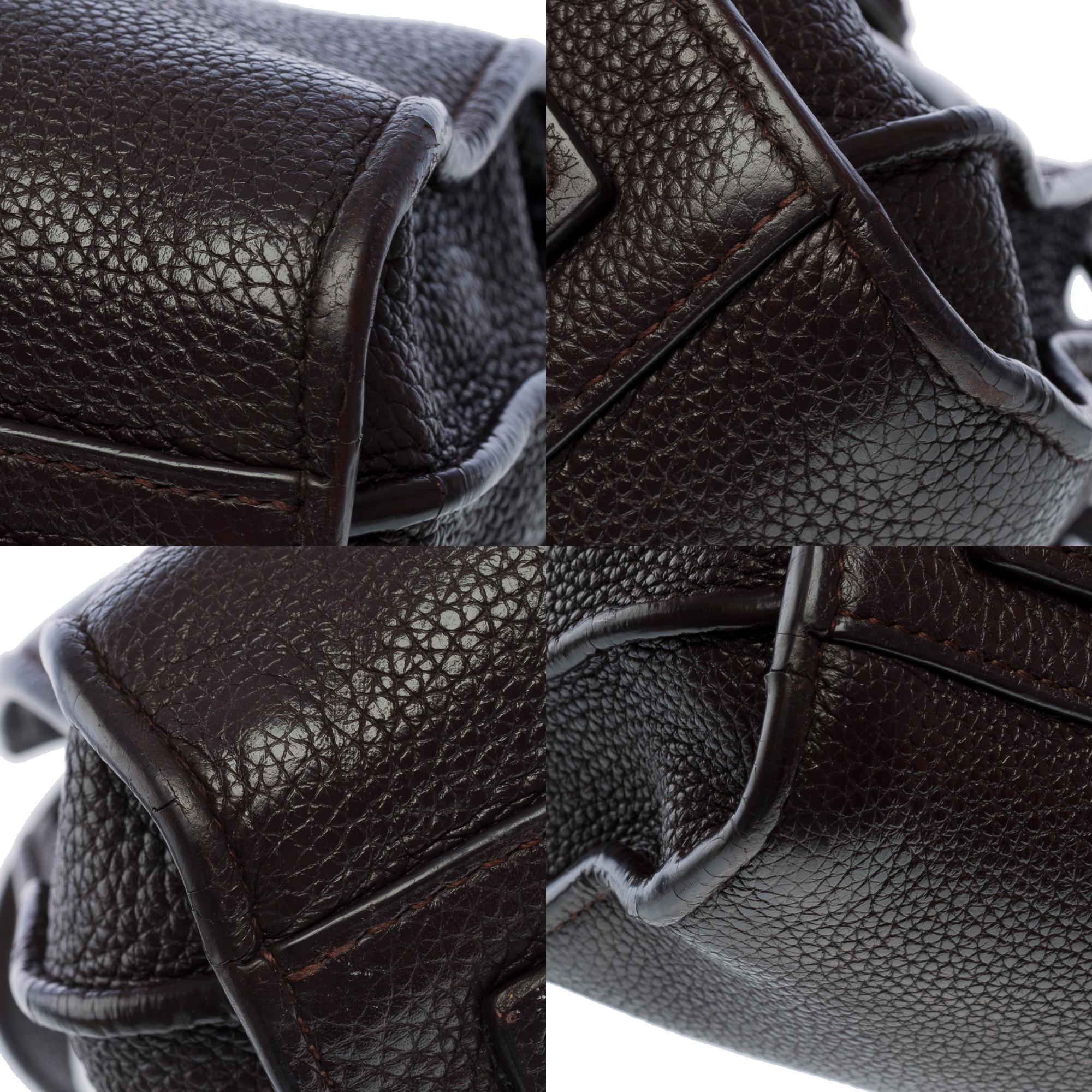 Saint Laurent Nano Sac de Jour handbag strap in burgundy grained leather, SHW For Sale 7