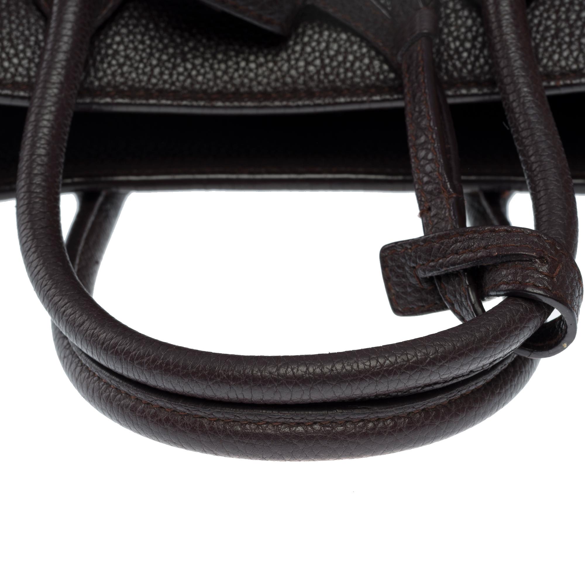 Saint Laurent Nano Sac de Jour handbag strap in burgundy grained leather, SHW For Sale 5