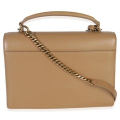 Saint Laurent Natural Tan Glattes Kalbsleder Medium Monogram Sunset Satchel