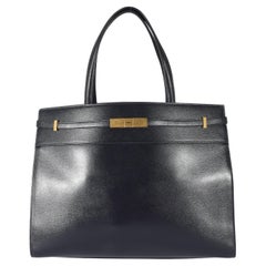 Saint Laurent Navy Blue Calfskin Medium Manhattan Shopper Tote