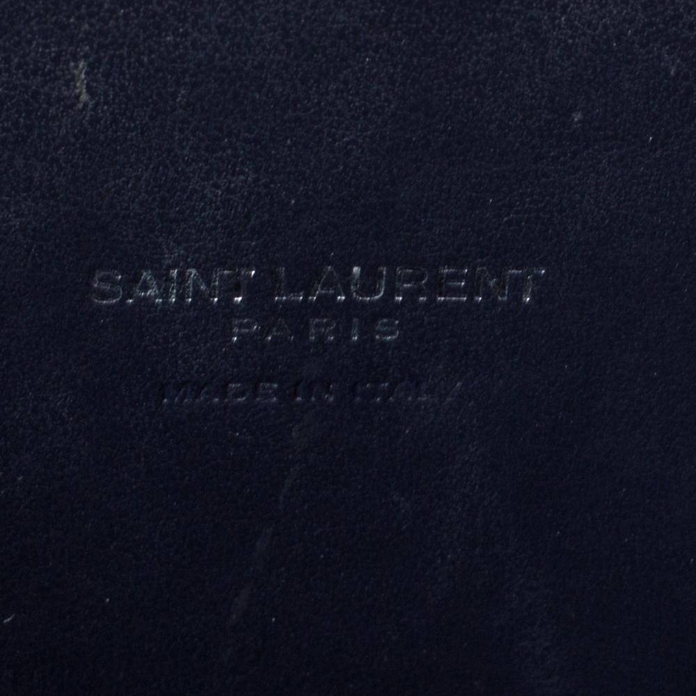 Saint Laurent Marineblaue Krokodilgeprägte Leder Nano Classic Sac De Jour Tote 2