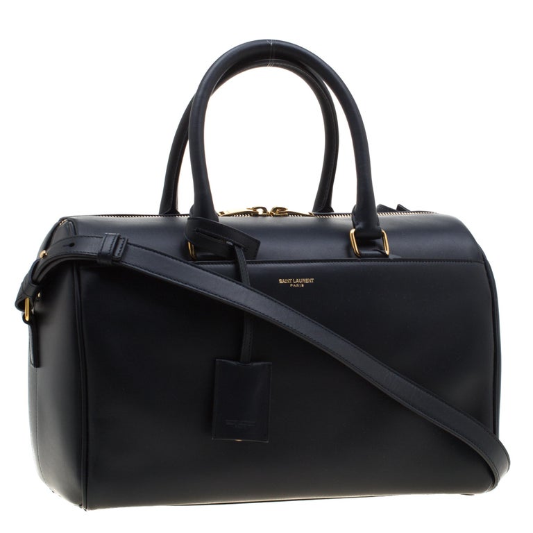 Saint Laurent Navy Blue Leather Classic Duffle 6 Bag For Sale at 1stdibs