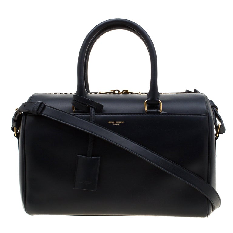 Saint Laurent Navy Blue Leather Classic Duffle 6 Bag For Sale at 1stdibs