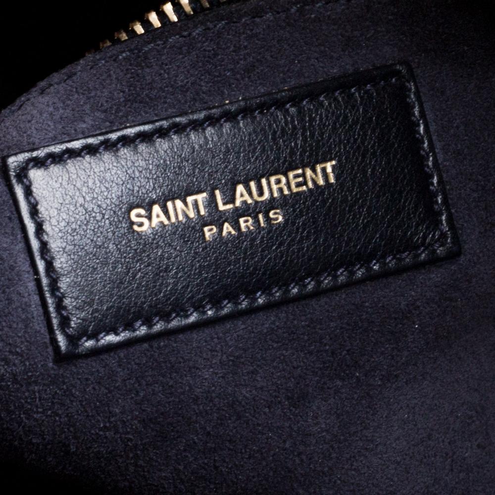 Saint Laurent Navy Blue Leather Large Classic Sac De Jour Tote 2