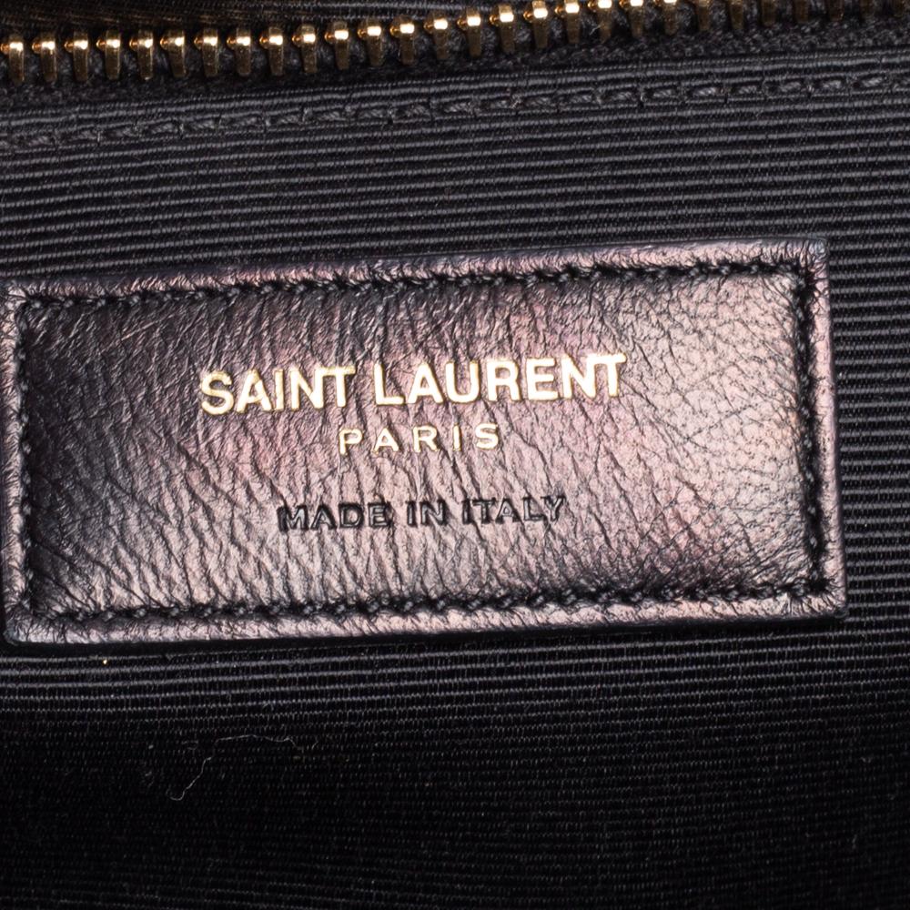 Saint Laurent Navy Blue Matelasse Leather Large Cassandre Flap Bag 1