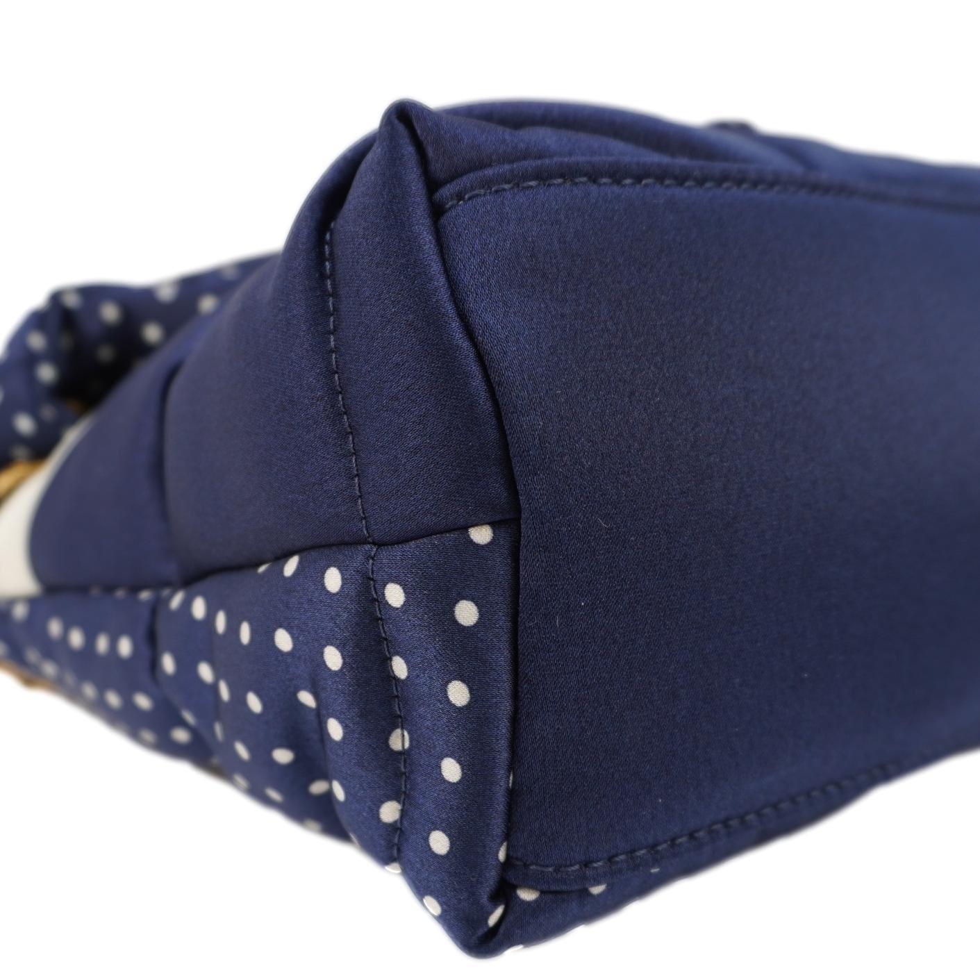 Saint Laurent Navy Blue Polka Dots Loulou Puffer Bag Small For Sale 1