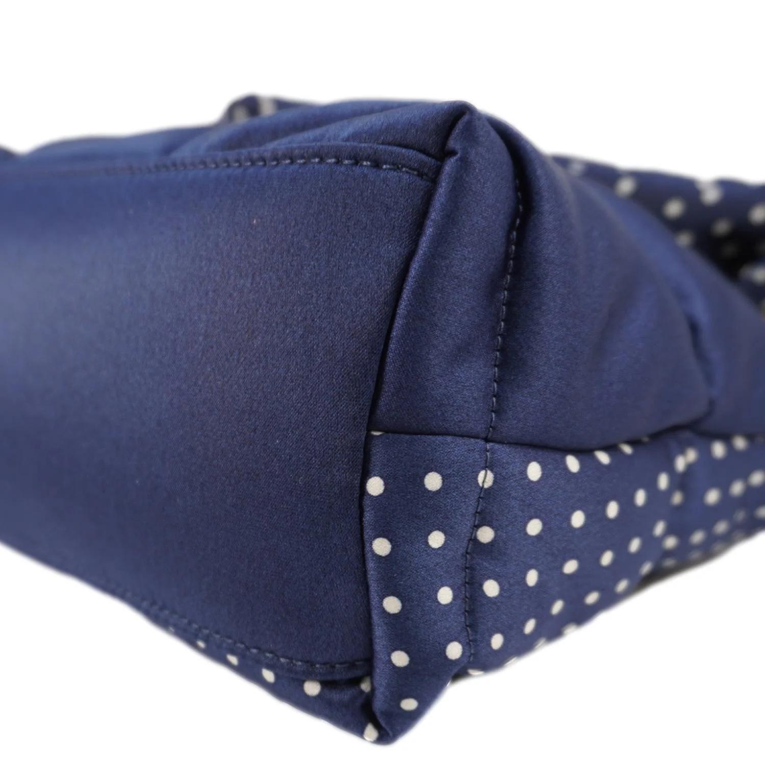 Saint Laurent Navy Blue Polka Dots Loulou Puffer Bag Small For Sale 2