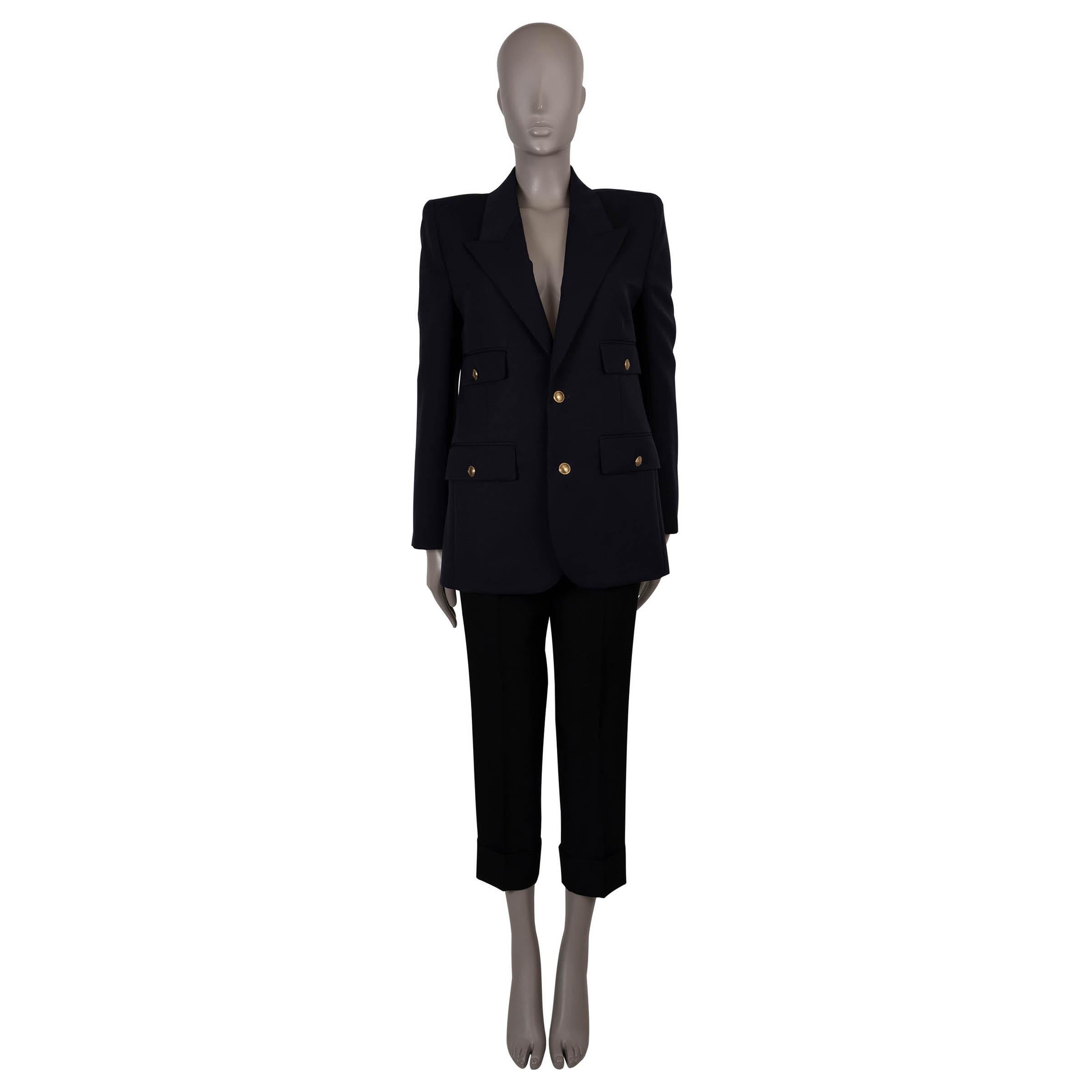 SAINT LAURENT navyblaue Wolle 2023 PEAK LAPEL Blazer Jacke 40 M im Zustand „Hervorragend“ im Angebot in Zürich, CH