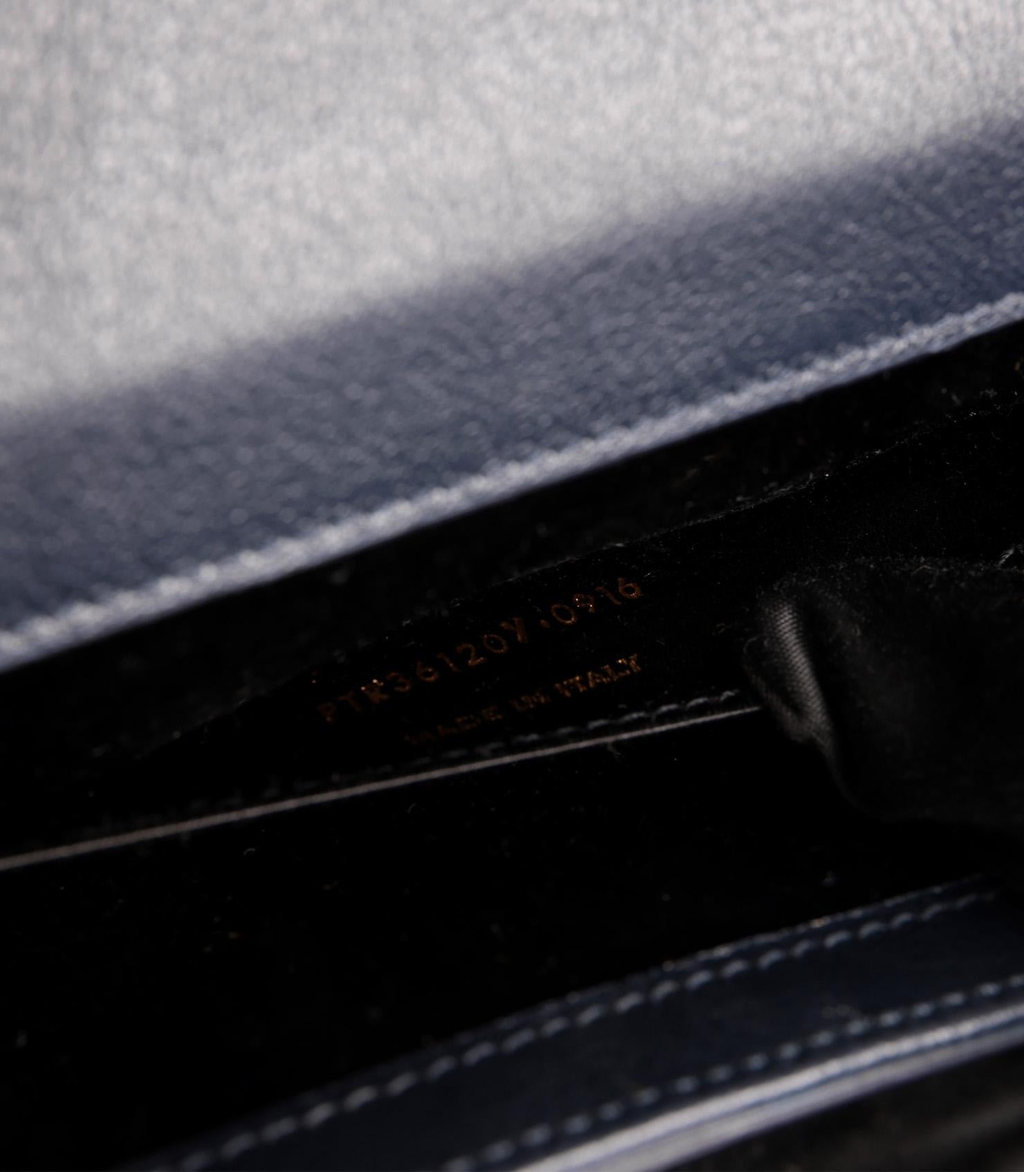 Saint Laurent Navy Calfskin Leather Belle De Jour Clutch For Sale 4