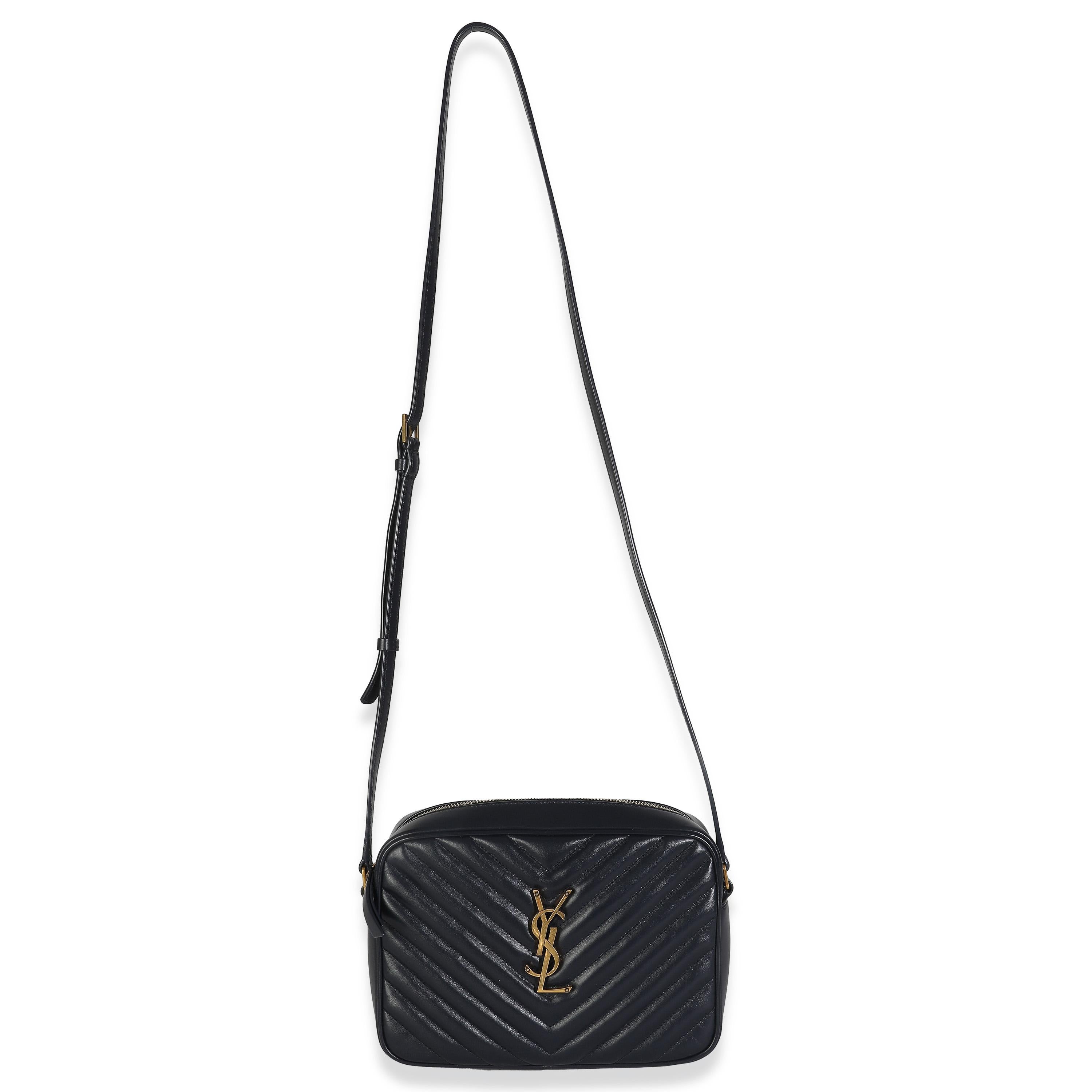 Saint Laurent - Sac à main en cuir de vachette Matelasse Monogram Lou - Marine en vente 1