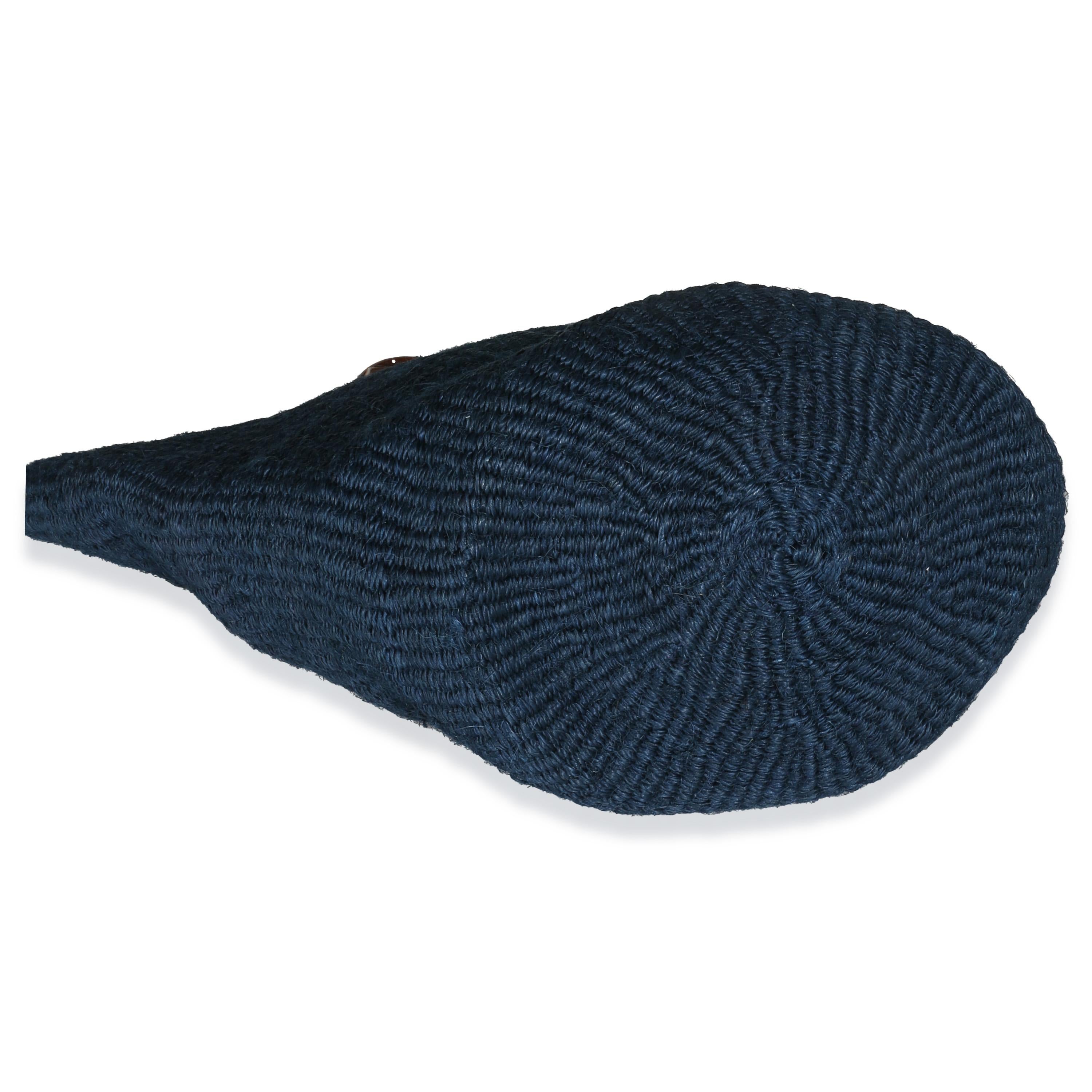 Saint Laurent Navy Raffia Calfskin Medium Panier Tote 1
