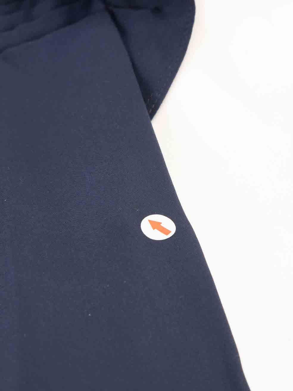Saint Laurent Marineblau Seide plissiert Detail Bluse Größe XS Damen im Angebot
