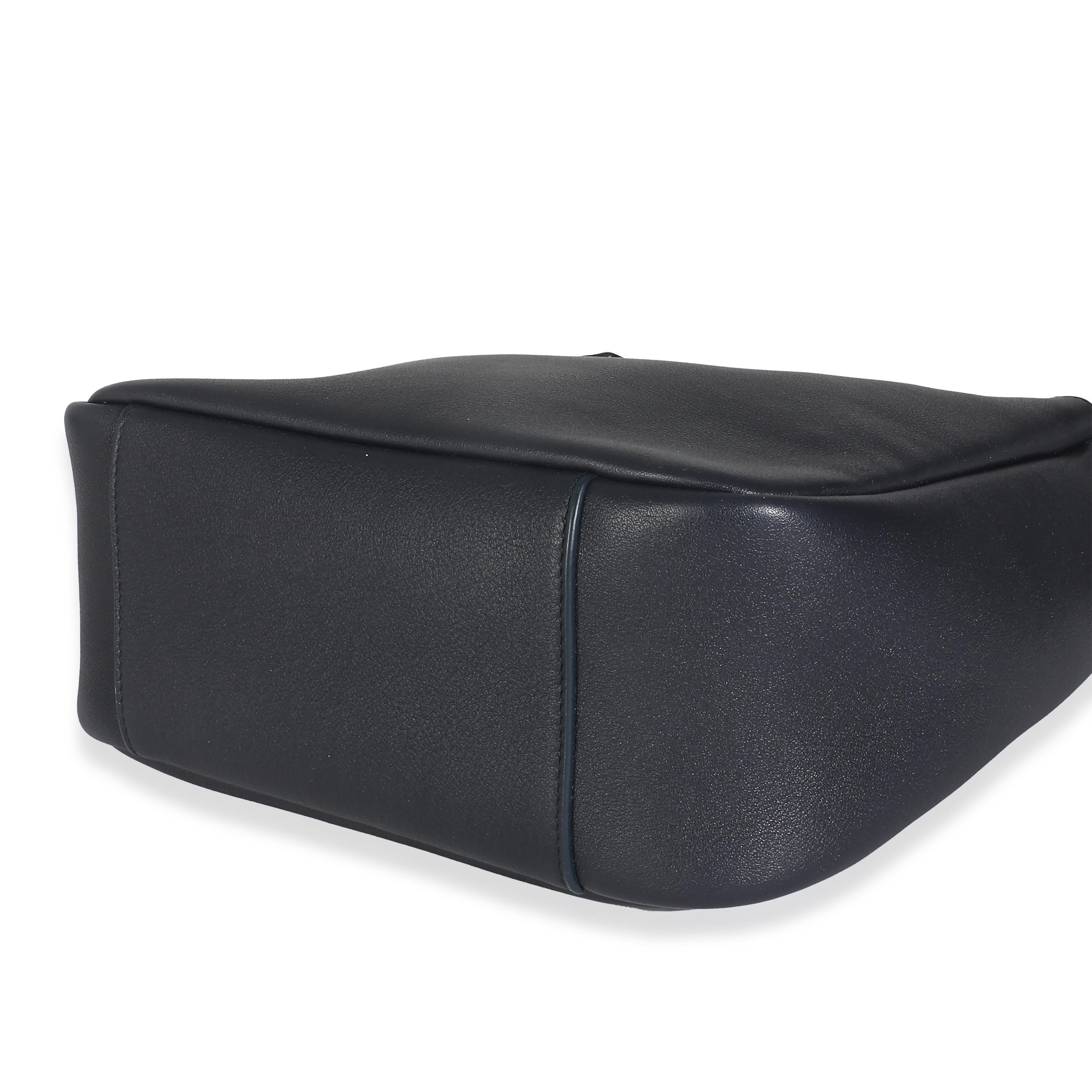 Saint Laurent Navy Smooth Calfskin Small Le 5 a 7 Hobo For Sale 1