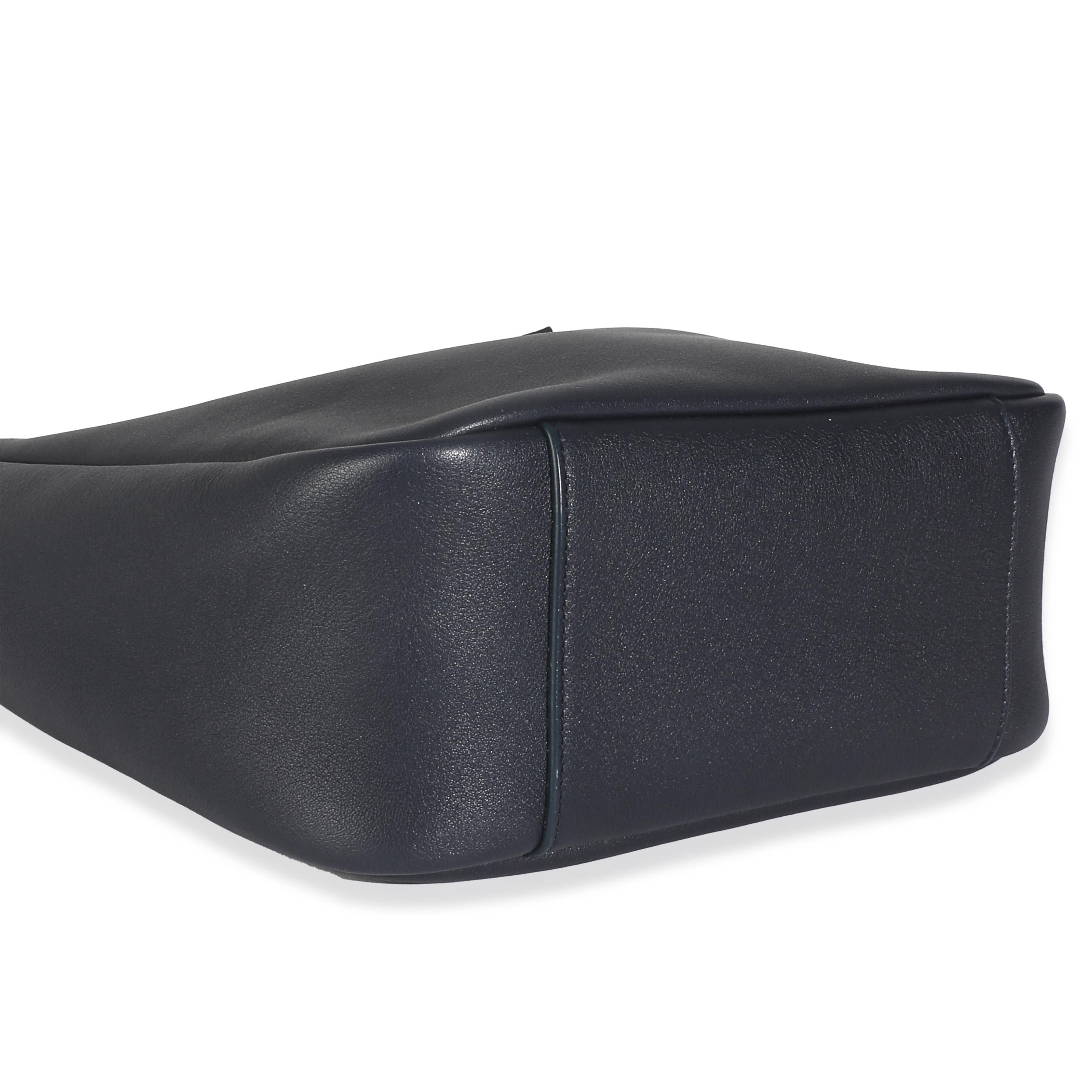 Saint Laurent Navy Smooth Calfskin Small Le 5 a 7 Hobo For Sale 3