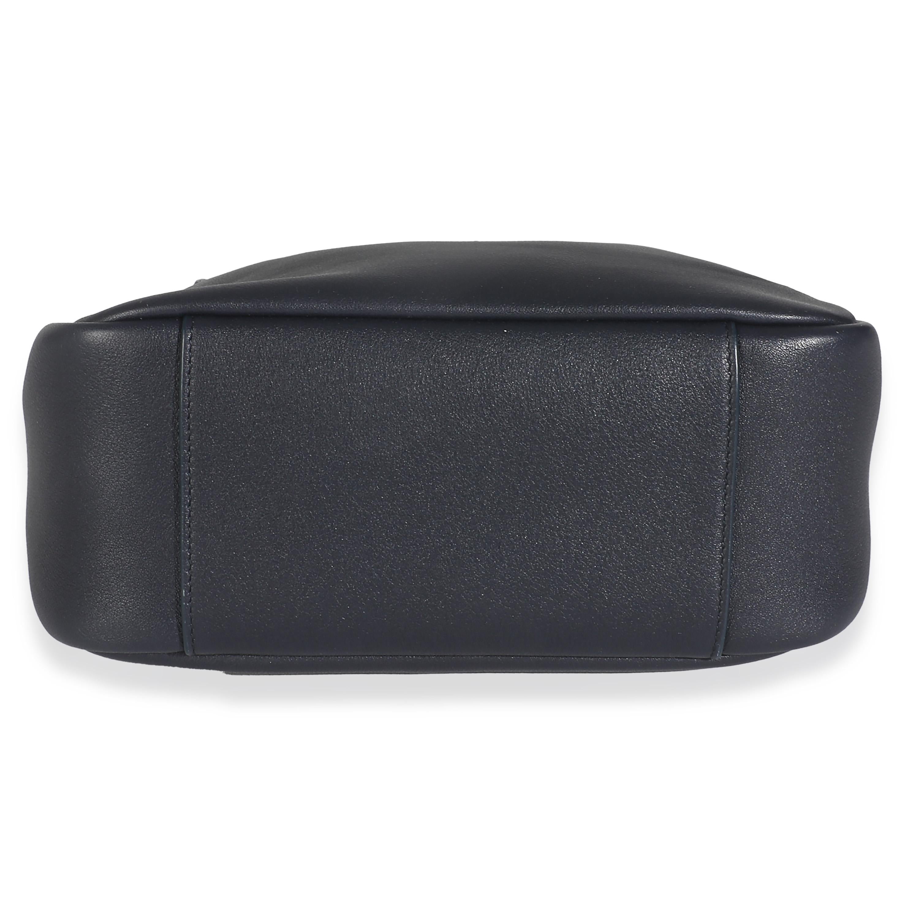 Saint Laurent Navy Smooth Calfskin Small Le 5 a 7 Hobo For Sale 4
