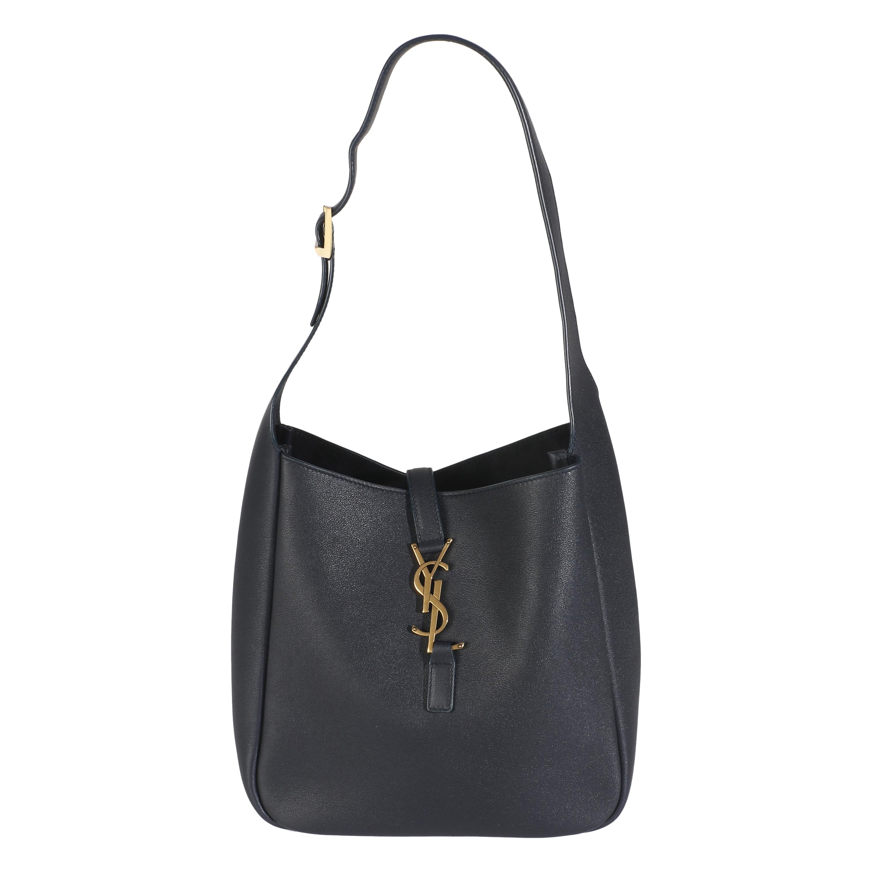 Saint Laurent Navy Smooth Calfskin Small Le 5 a 7 Hobo