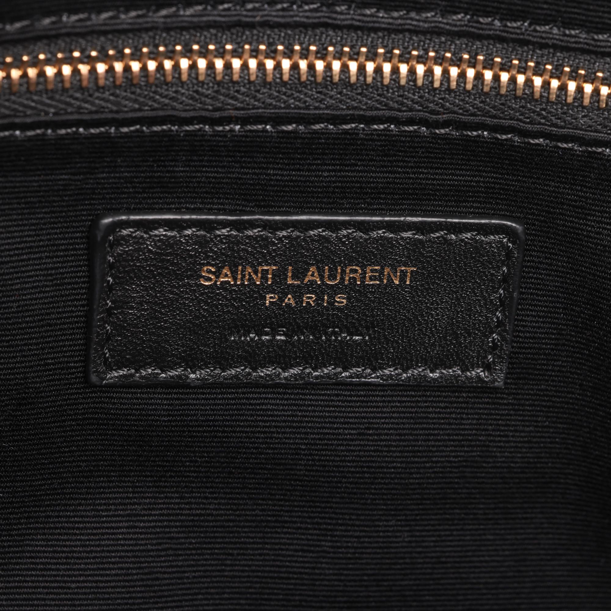 SAINT LAURENT Navy Y Quilted Calfskin Leather Medium Loulou 5