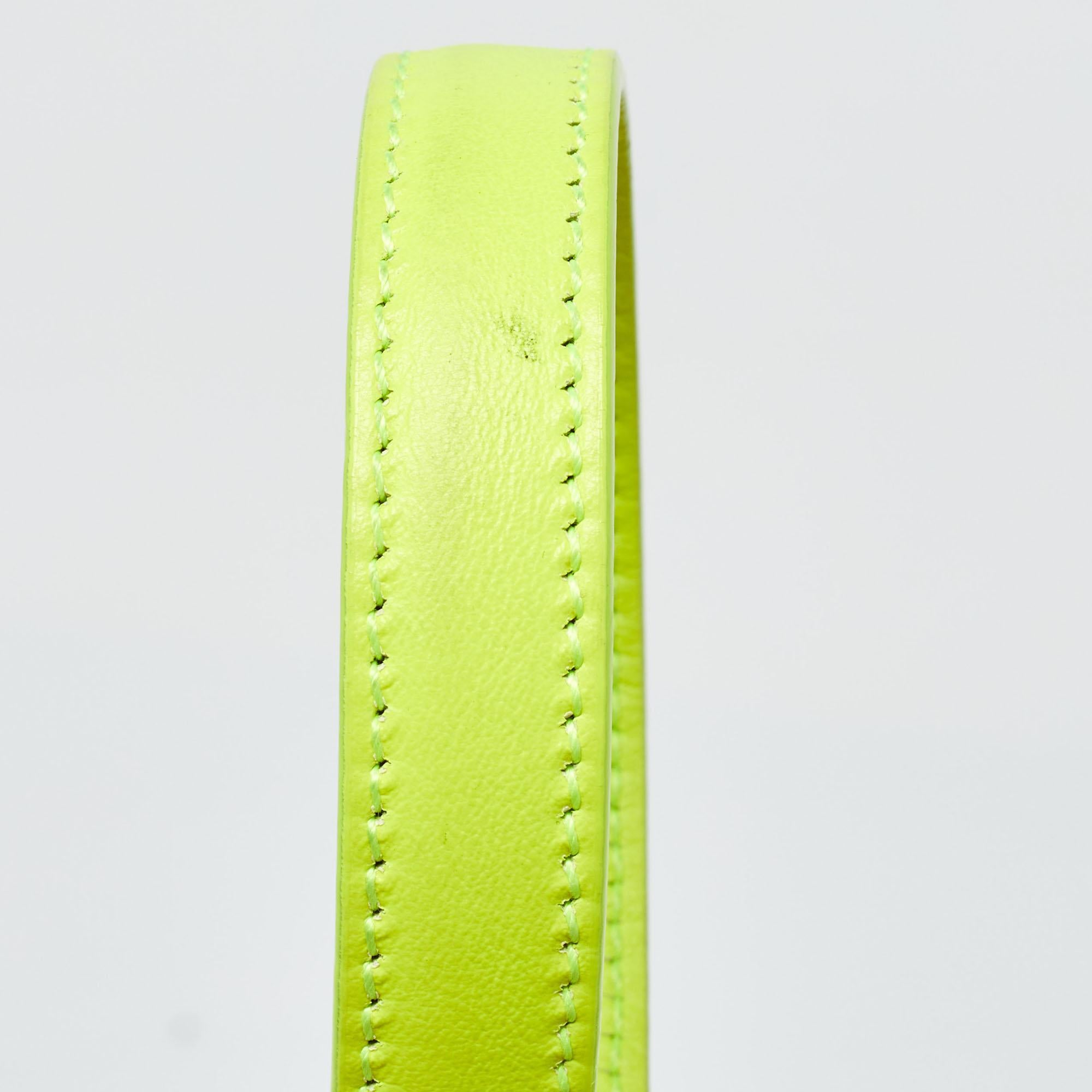 Saint Laurent Neon Yellow Leather Nano Classic Sac De Jour Tote For Sale 5
