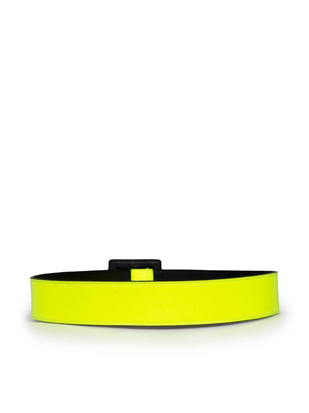 Saint Laurent Neon Yellow Patent Belt In Good Condition In London, GB