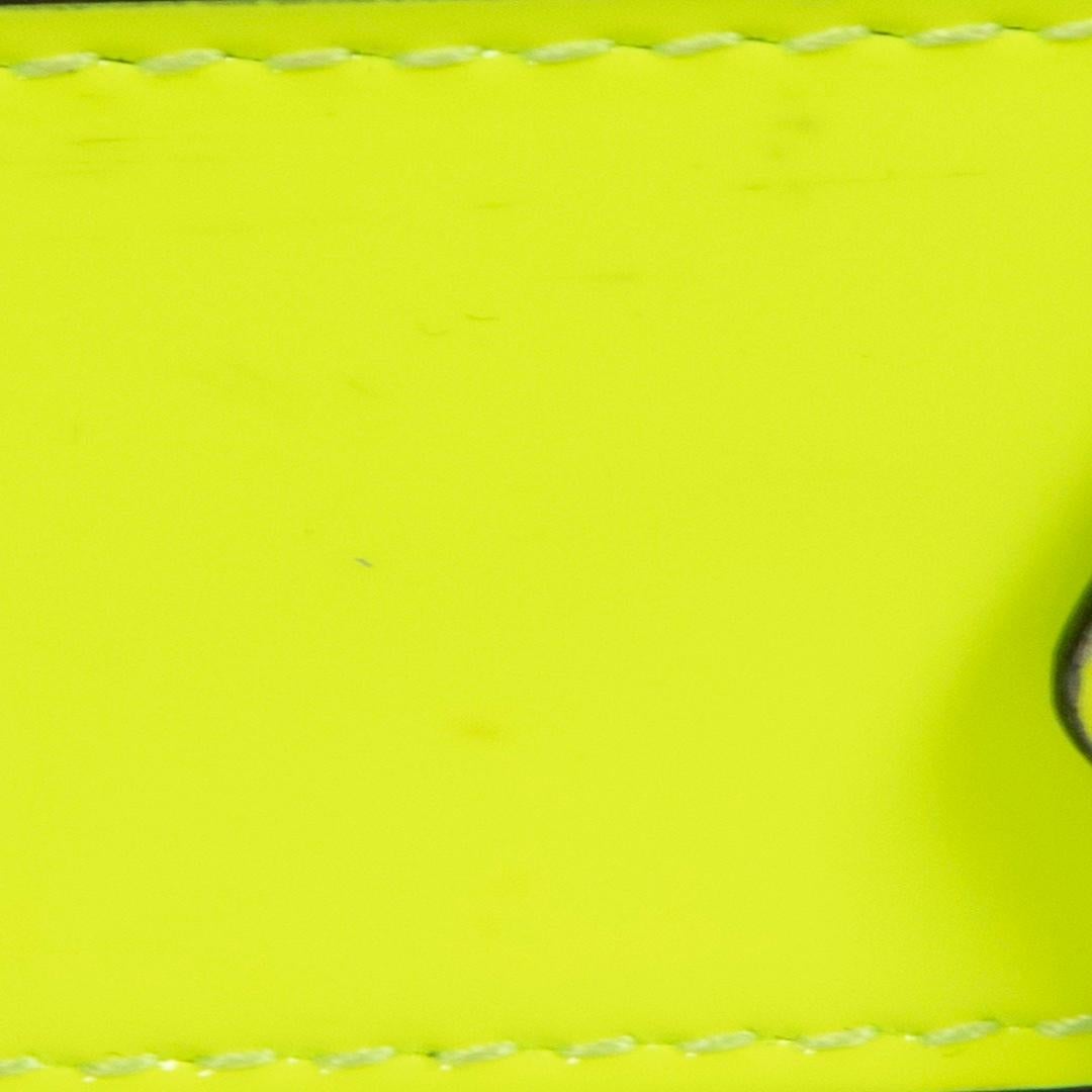 Women's Saint Laurent Neon Yellow Patent Belt