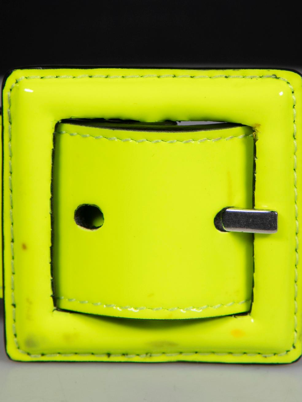 Saint Laurent Neon Yellow Patent Belt 1