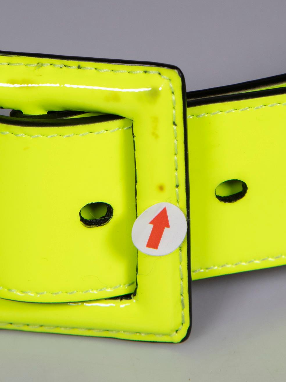 Saint Laurent Neon Yellow Patent Belt 2